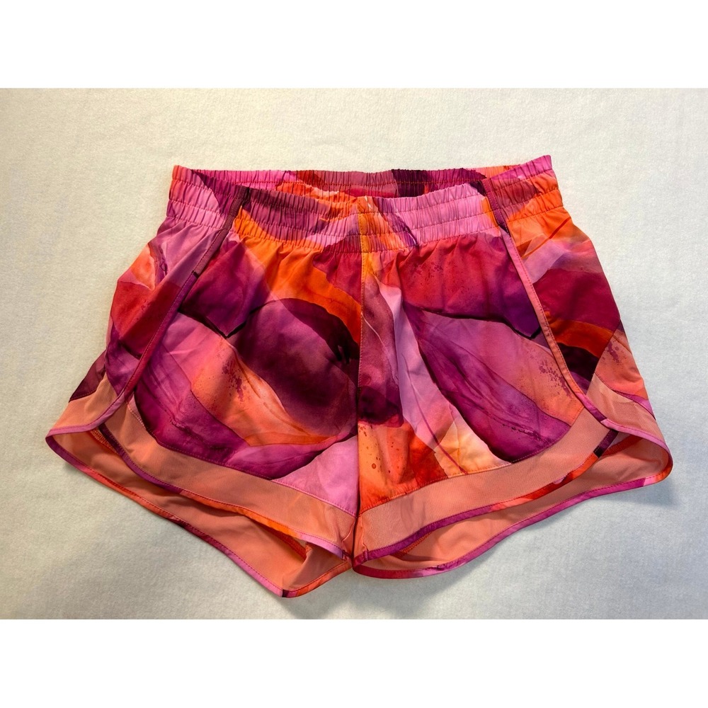 Athlet Printed Mesh Racer Run Shorts 4" Workout Running Watercolor Size Small - Picture 2 of 13